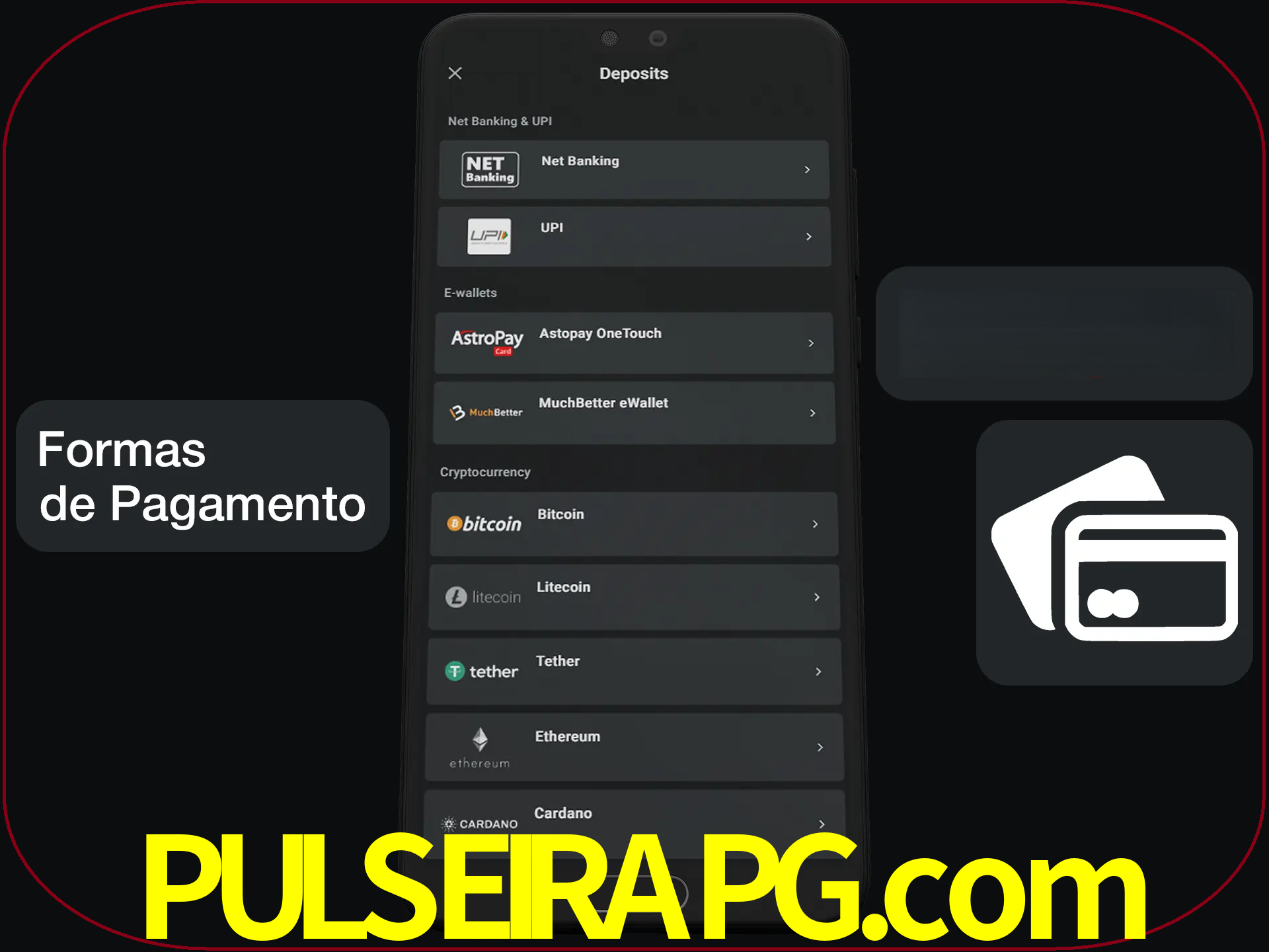 Escolha a forma de pagamento de sua preferência.