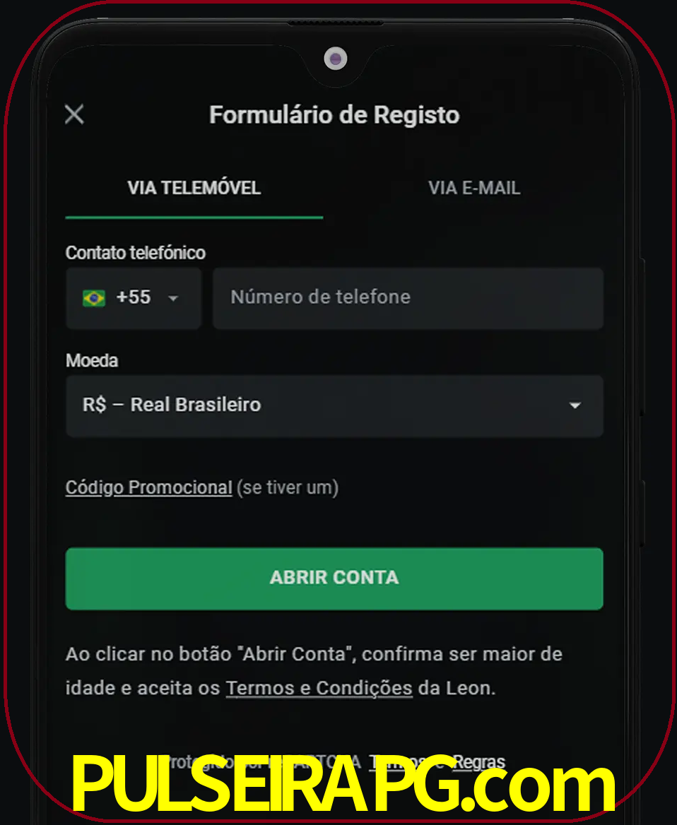 Abra o aplicativo e inicie o processo de registro.