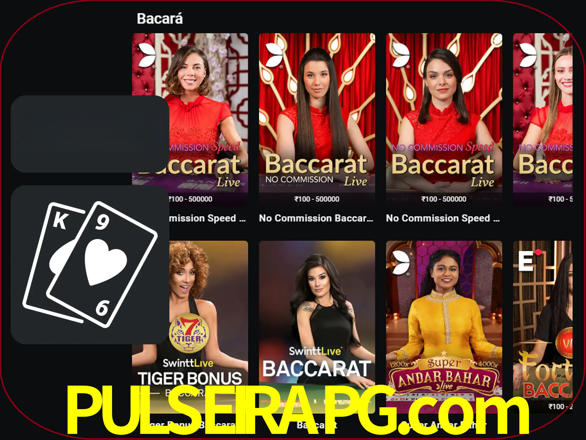 Ganhe muito dinheiro jogando jogos de bacará.