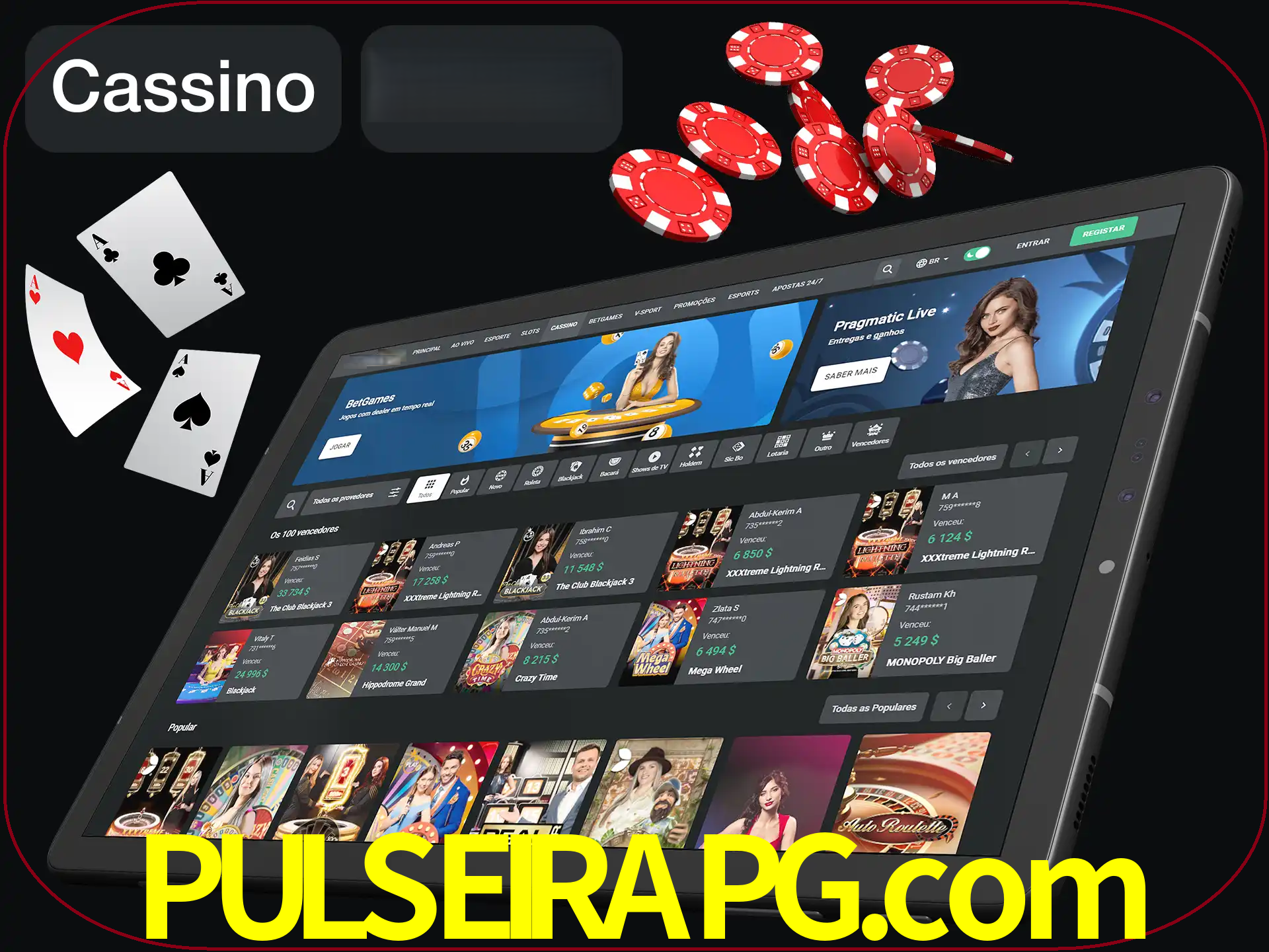 Jogue vários jogos de cassino em nosso cassino.