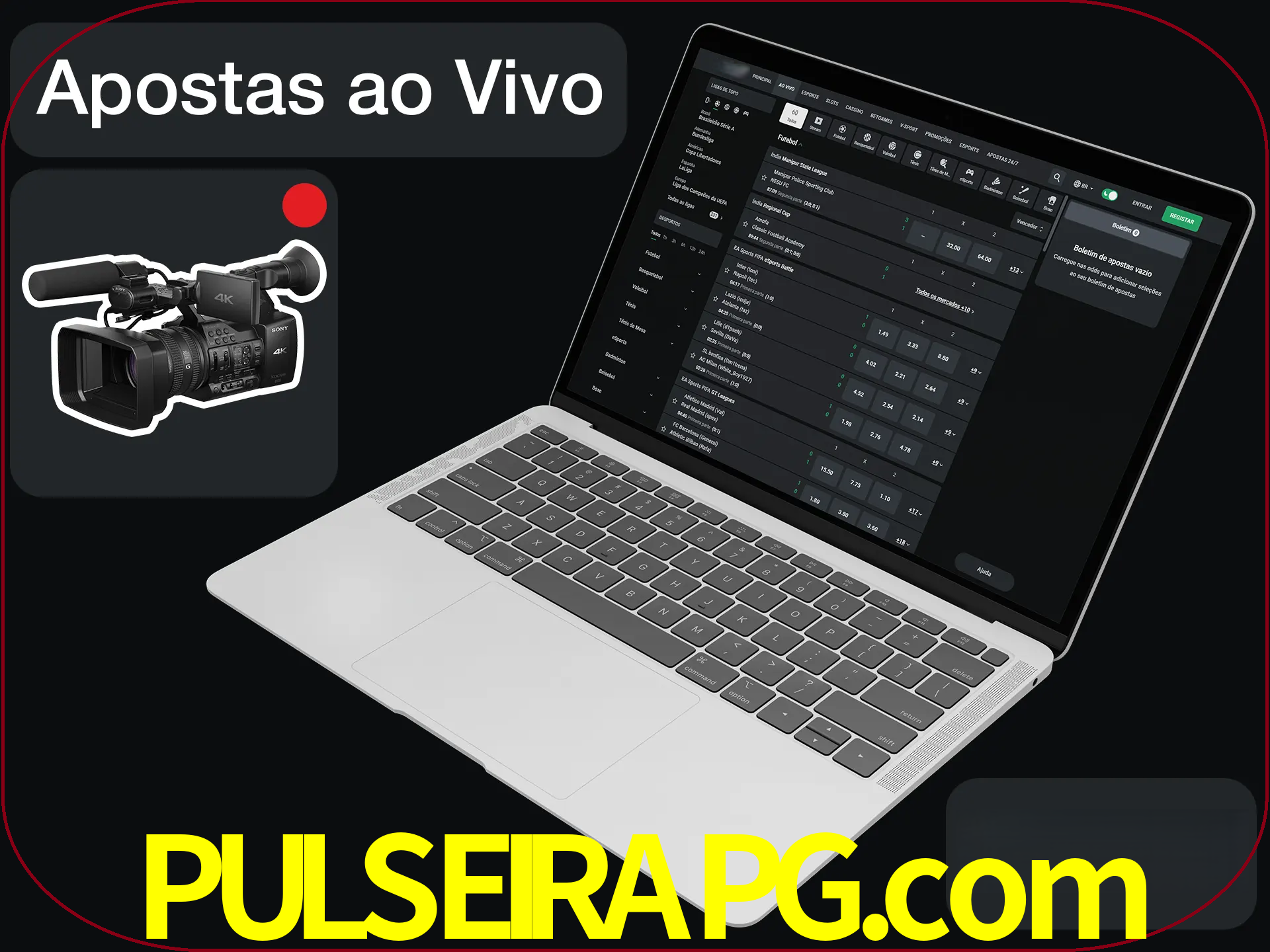 Aposte em formato ao vivo em nosso site.