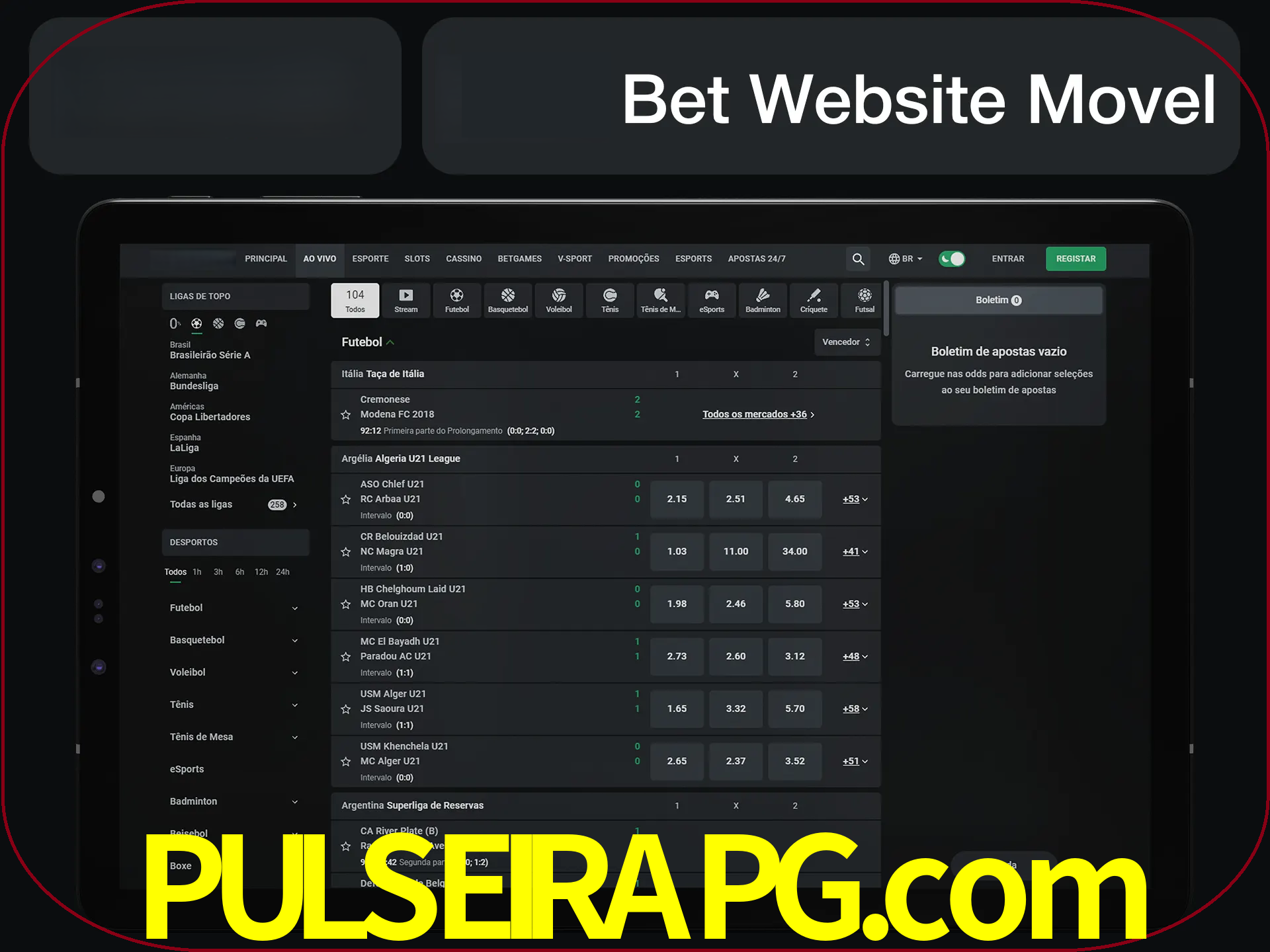 Use nosso website em qualquer dispositivo.