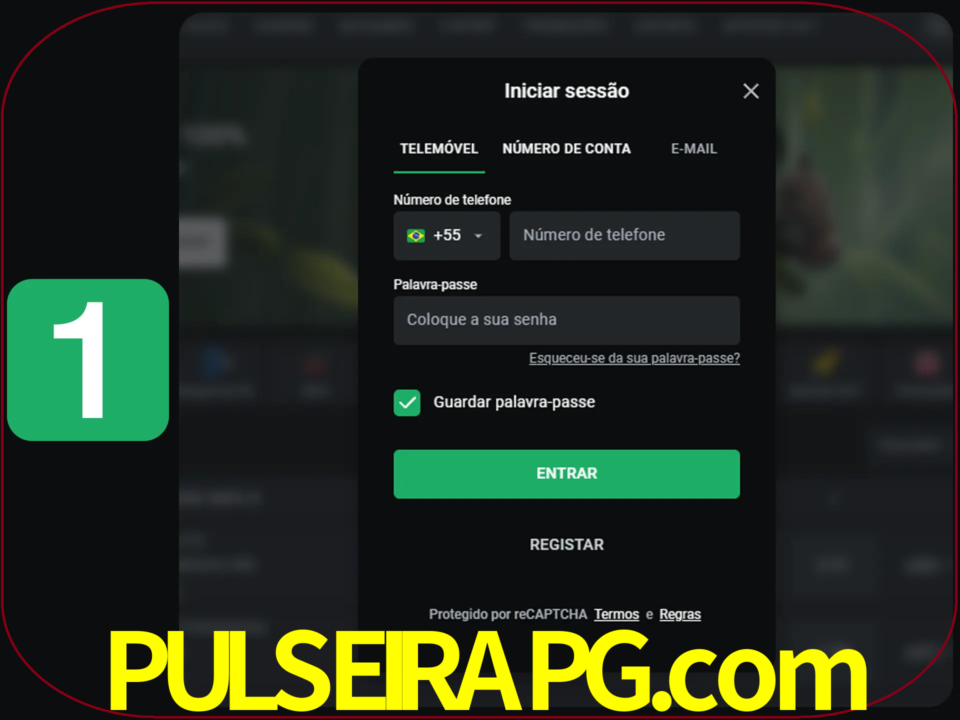 Clique no botão Entrar.